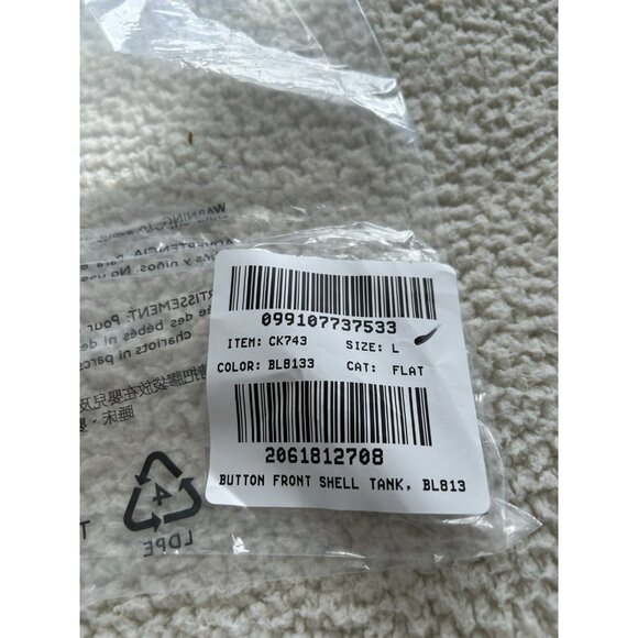 J. Crew Linen-blend Button-front Shell Tank Top Navy Blue Size L - Picture 9 of 9